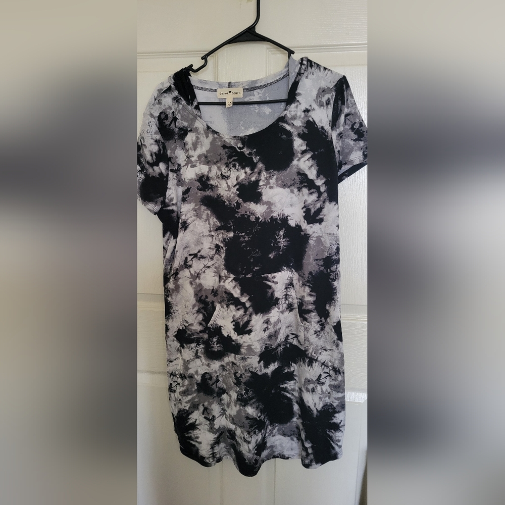 Derek Heart Hooded midi dress